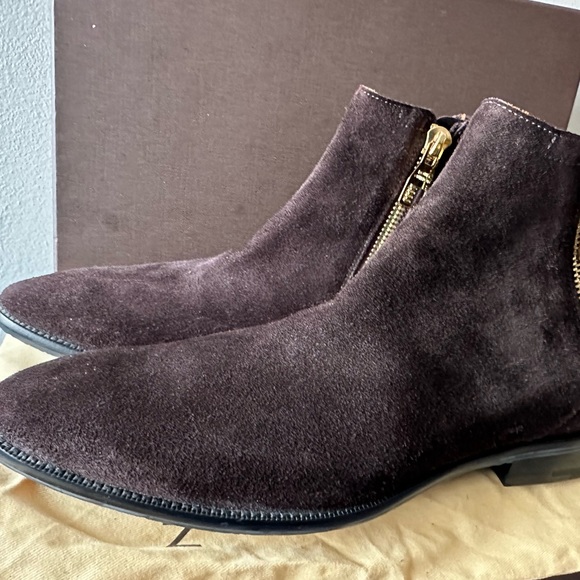 Louis Vuitton Men Boot Brown Suede double zipper 9.5UK 10.5US New Never Worn - Picture 2 of 6